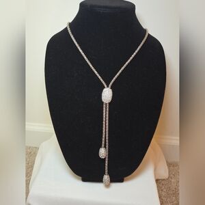 Chico's Silver Crystal Embellished Necklace
